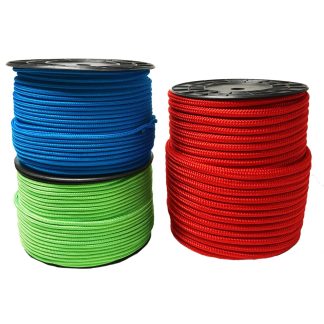 Double braided PES solid colours